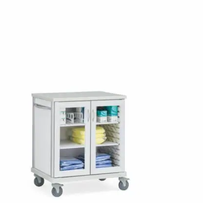Roam 2 Counter-Height Medical Supply Cart, no Center Column, with Accessories