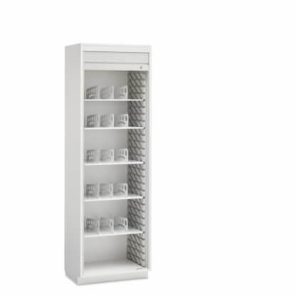 Evolve Cabinet with Divided Shelves, 26" wide, Roll-Top Door