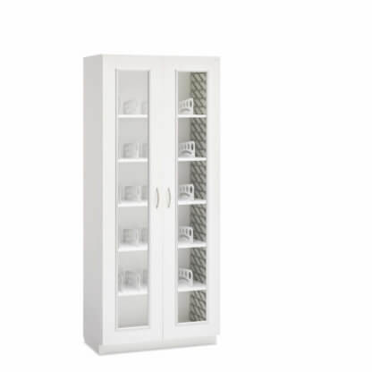 Evolve Cabinet with Divided Shelves, 36" wide, 19" deep, Glass Doors