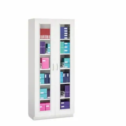 Evolve Cabinet with Divided Shelves, 36" wide, 19" deep, Glass Doors