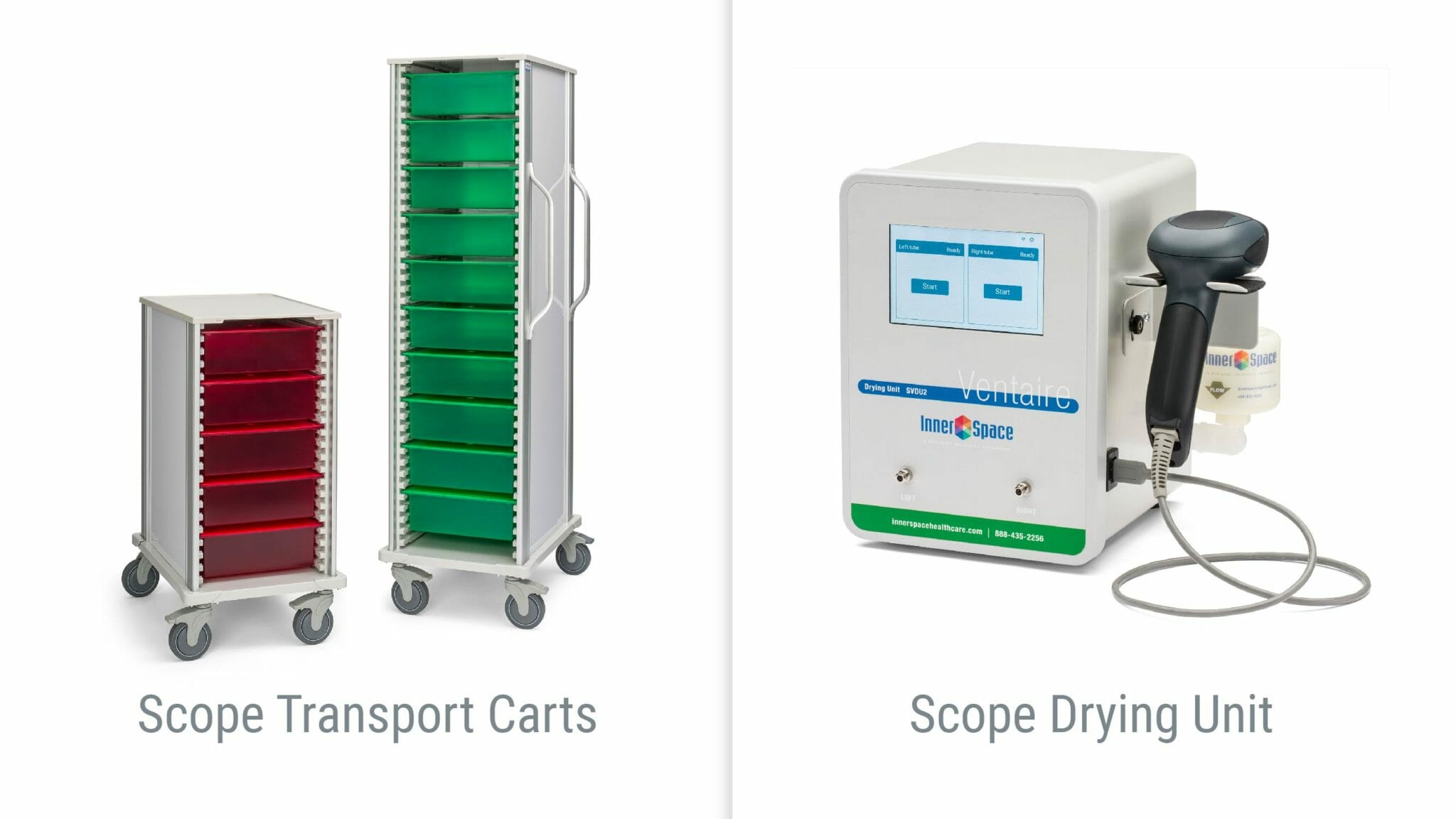 Ventaire Endoscopy System - Scope Drying Unit and Scope Transport Carts