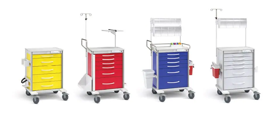 Pace specialty carts: Isolation cart, crash cart, anesthesia cart, difficult airway cart