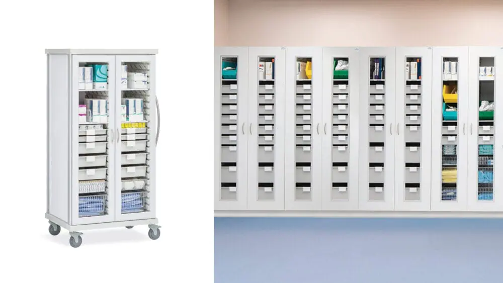 Modular healthcare casework and a modular mobile supply cart