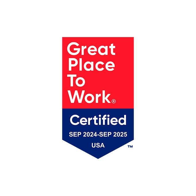 Great Place to Work certified badge for Sept 2024 through Sept 2025 USA