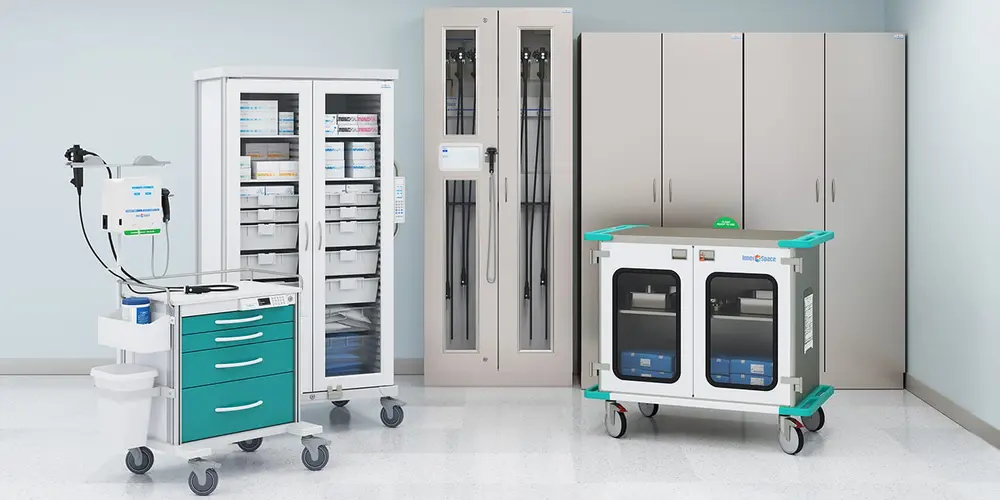 medical storage products, mobile carts, closed case carts, scope drying cabinet, ventaire