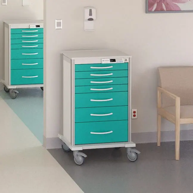 Pace cart with caribbean finish in recovery room