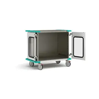 Standard closed case cart with open window doors, no shelf