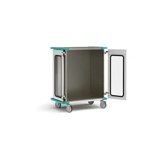 Standard closed case cart with open window doors and no shelf
