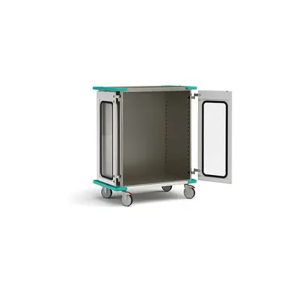 Standard closed case cart with open window doors and no shelf