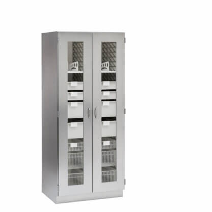 Cabinet with Accessory Pack, 36"w, glass doors, stainless steel