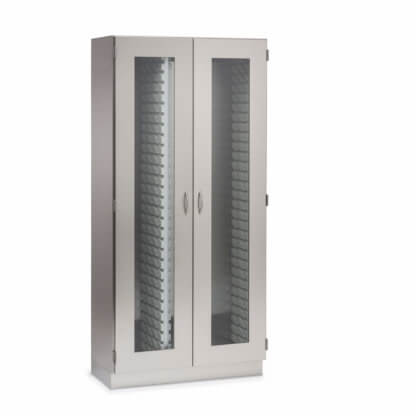 Cabinet with FlexCell and Offset Column, 40"w, glass doors, stainless steel