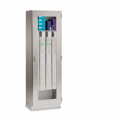 Catheter Cabinet, 26.75"w, right hinge glass door, stainless steel