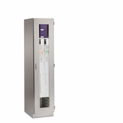 Catheter Cabinet, 18.75"w, right hinge glass door, stainless steel