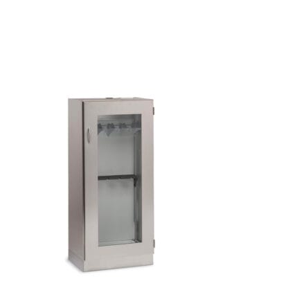 Scope Cabinet, holds 5 scopes, 26.75"w, right hinge glass door, stainless steel