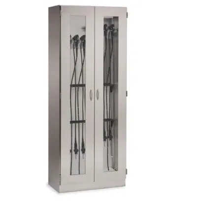 Scope Cabinet, holds 8 or 16 scopes, 36"w, glass doors, stainless steel