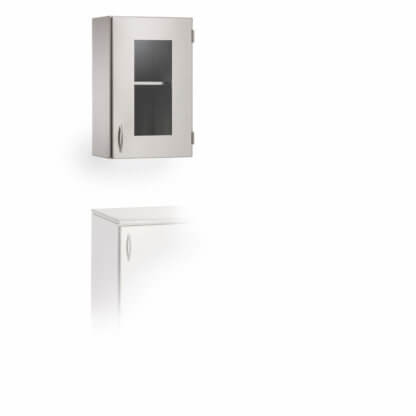 Upper Cabinet with Adjustable Shelf, 18.75"w, glass right hinge door, stainless steel