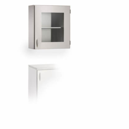 Upper Cabinet with Adjustable Shelf, 26.75"w, glass right hinge door, stainless steel