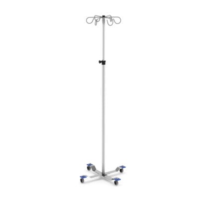 IV Stand hand operated with 4 legs and 6 hooks