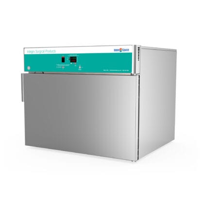 Recessed stationary single warming cabinet with 1 shelf, no base, solid door and right handed hinge