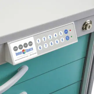 Pace keypad Lock on a medical storage cart