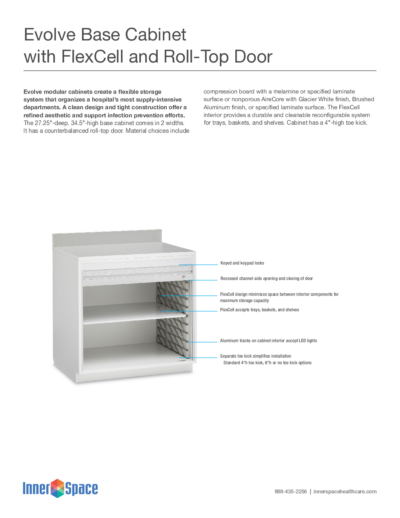 Evolve Base Cabinet, FlexCell, Roll-Top Door