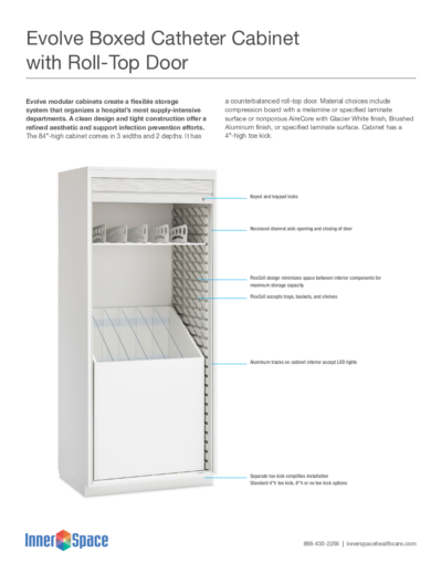 Evolve Boxed Catheter Cabinet, Roll-Top Door