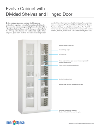 Evolve Cabinet, Divided Shelves, Hinged Door