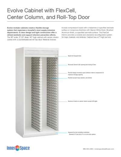 Evolve Cabinet, FlexCell, Center Column, Roll-Top Door