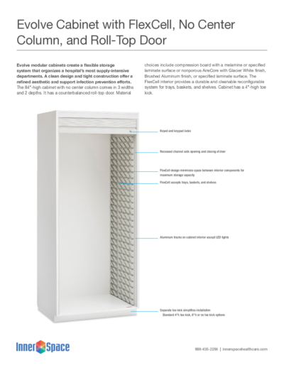 Evolve Cabinet, FlexCell, No Center Column, Roll-Top Door