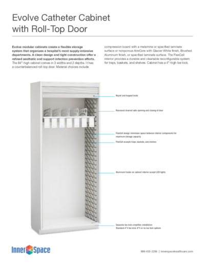 Evolve Catheter Cabinet, Roll-Top Door