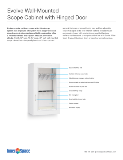 Evolve Wall-Mounted Scope Cabinet, Hinged Door