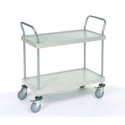 Quick Wire, Preconfigured Unit, Solid Plastic Utility Cart with 2 Shelves
