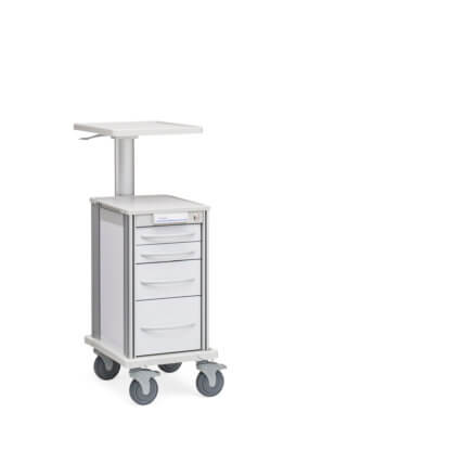 Narrow Pace 21 Procedure Cart with Adjustable Work Surface (SPN21W4AWS)