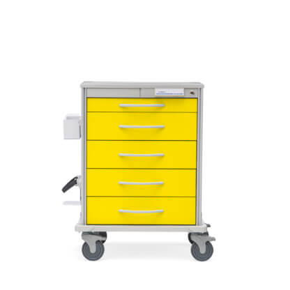 Pace 27 Procedure cart (SP27YF) with 1 3" drawer (SP3DY) and 4 6"h drawers (SP6DY) and Isolation configuration (SPISVP)
