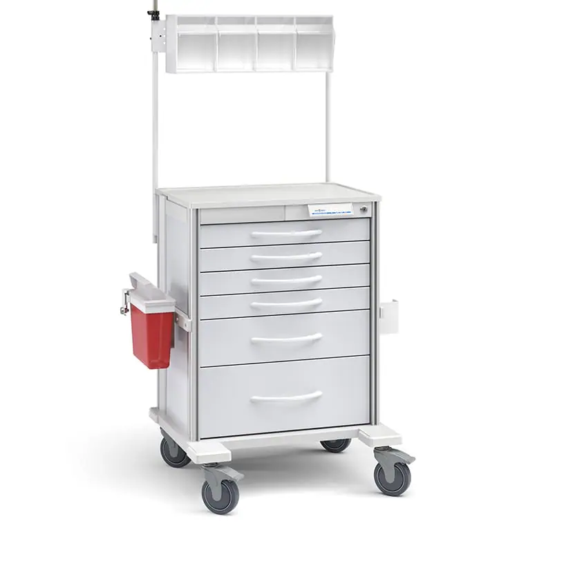 Tilt Bin Medical Supply Cart on Wheels