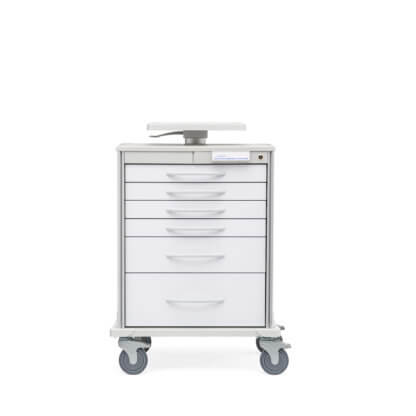 Pace 27 Procedure cart (SP27W6) with Adjustable Work Surface (SPPOWS)