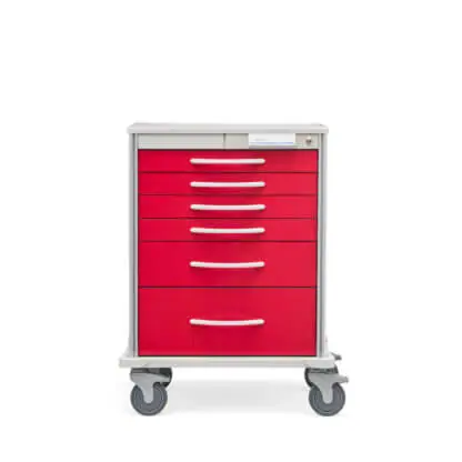 Pace 27 Procedure cart with red frame and drawers
