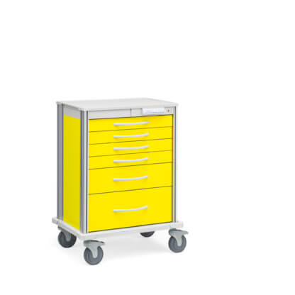 Pace 27 Procedure cart with yellow frame and drawers