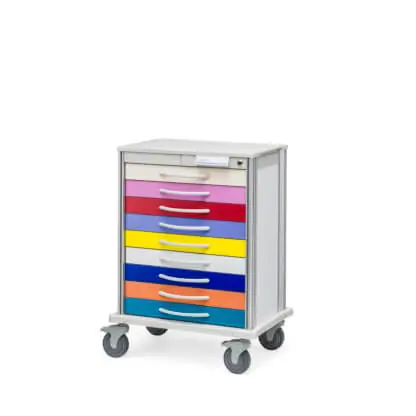Pace Pediatric Care Cart, 9 drawers