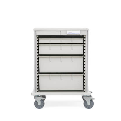 Pace 27 Transport Cart with 1 3"h (STD3), 1 6"h (STD6), and 2 9"h (STD9) trays, standard width