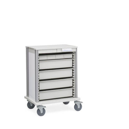 Pace 27 Transport Cart with 1 3"h (STD3) and 4 6"h (STD6) trays, standard width