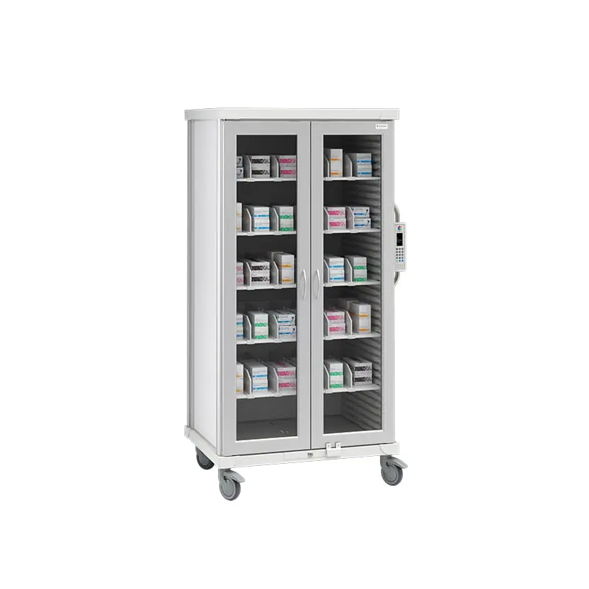 roam 2 cart with 5 shelves glass doors sr2gds