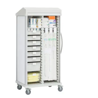 Roam 2 Catheter and Medical Supply Cart, Roll-Top Door