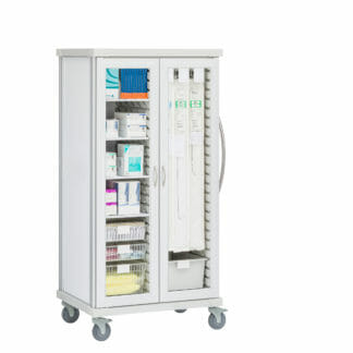 Roam 2 Cysto Medical Supply Cart, Glass Doors