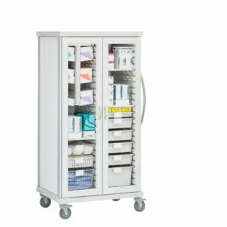 Roam 2 Open Heart Cart with Glass Doors and Pull-Out Suture Module