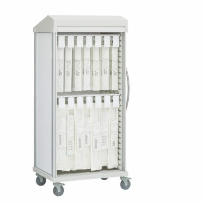 Roam 2 Stent Cart with Roll-Top Door, with 2 Rows of Cath Cues