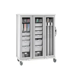 roam 3 3 cue catheter and supply cart glass doors sr3g3cg