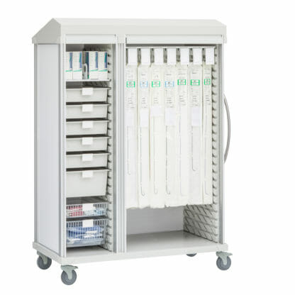 Roam 3 7-Cue Catheter and Supply Cart with Roll-Top Doors