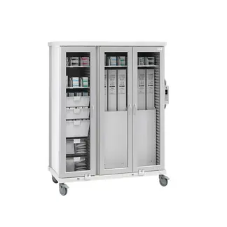 roam 3 boxed catheter and supply cart glass doors sr3gbg