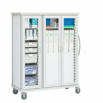 Roam 3 Boxed Catheter and Supply Cart with Glass Doors